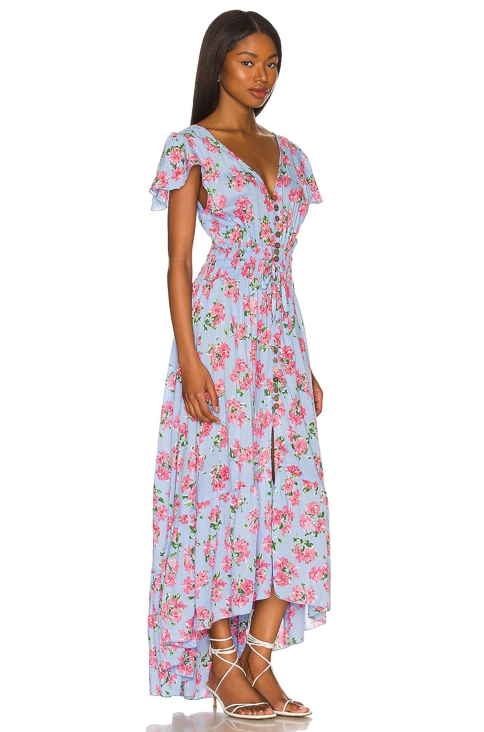 ROBE NEW MOON Hibiscus Bouquet Baby Blue 2 ROBE NEW MOON Hibiscus Bouquet Baby Blue – Image 2