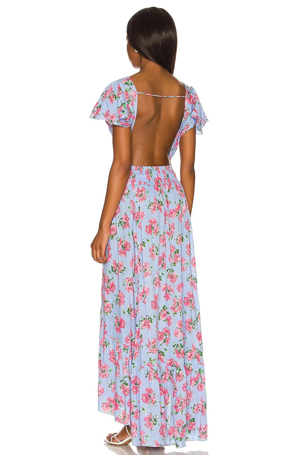 ROBE NEW MOON Hibiscus Bouquet Baby Blue 3 ROBE NEW MOON Hibiscus Bouquet Baby Blue – Image 3