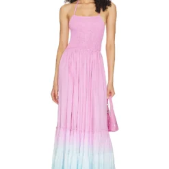 ROBE MAXI NAIA Pink Violet Aqua Ombre -Ravis Mode Soldes Boutique TIAR WD413 V1 1