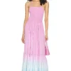 ROBE MAXI NAIA Pink Violet Aqua Ombre