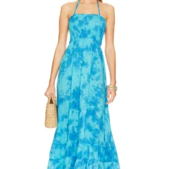 ROBE MAXI Turqouise Smoke