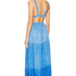 ROBE MAXI Pebbles Blue Gradasi -Ravis Mode Soldes Boutique TIAR WD416 V3