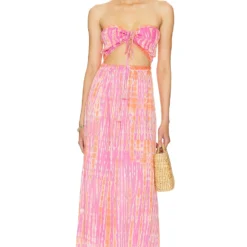 ROBE MAXI PUA Pink Coral Tie Dye