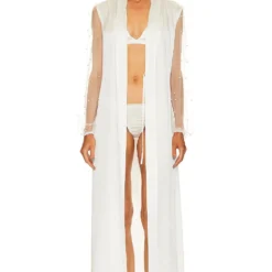 Silk Cecilia Pearl Robe White