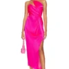 ROBE EN MAILLE À FINES BRETELLES Hot Pink