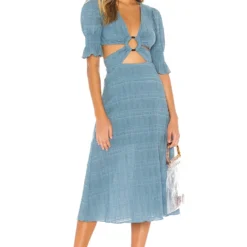 ROBE MI-LONGUE NANETTE Dusty Blue