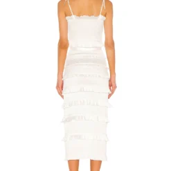 ROBE MI-LONGUE LILY White -Ravis Mode Soldes Boutique VCHP WD3 V3