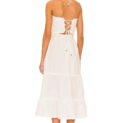 ROBE MI-LONGUE PENNY White -Ravis Mode Soldes Boutique VCHP WD74 V3