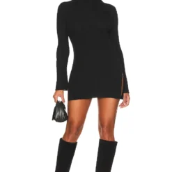 Wolford ROBE COURTE MERINO RIB TOP LONG SLEEVE Iris Boom -Ravis Mode Soldes Boutique WFOR WD14 V1