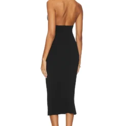 ROBE DÉBARDEUR MIDI Black -Ravis Mode Soldes Boutique WWWR WD87 V3