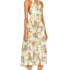 Zimmermann ROBE CHEMISE CLOVER HALTER Honey Peony Floral -Ravis Mode Soldes Boutique ZIMM WD352 V3