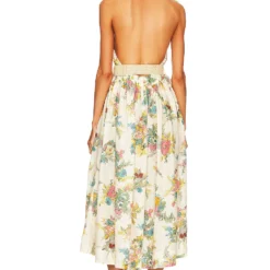 Zimmermann ROBE CHEMISE CLOVER HALTER Honey Peony Floral -Ravis Mode Soldes Boutique ZIMM WD352 V4