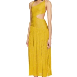 Zimmermann ROBE MI-LONGUE DEVI Mustard -Ravis Mode Soldes Boutique ZIMM WD389 V3