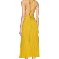 Zimmermann ROBE MI-LONGUE DEVI Mustard -Ravis Mode Soldes Boutique ZIMM WD389 V4