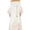 Zimmermann ROBE MI-LONGUE DEVI Ivory & Beige